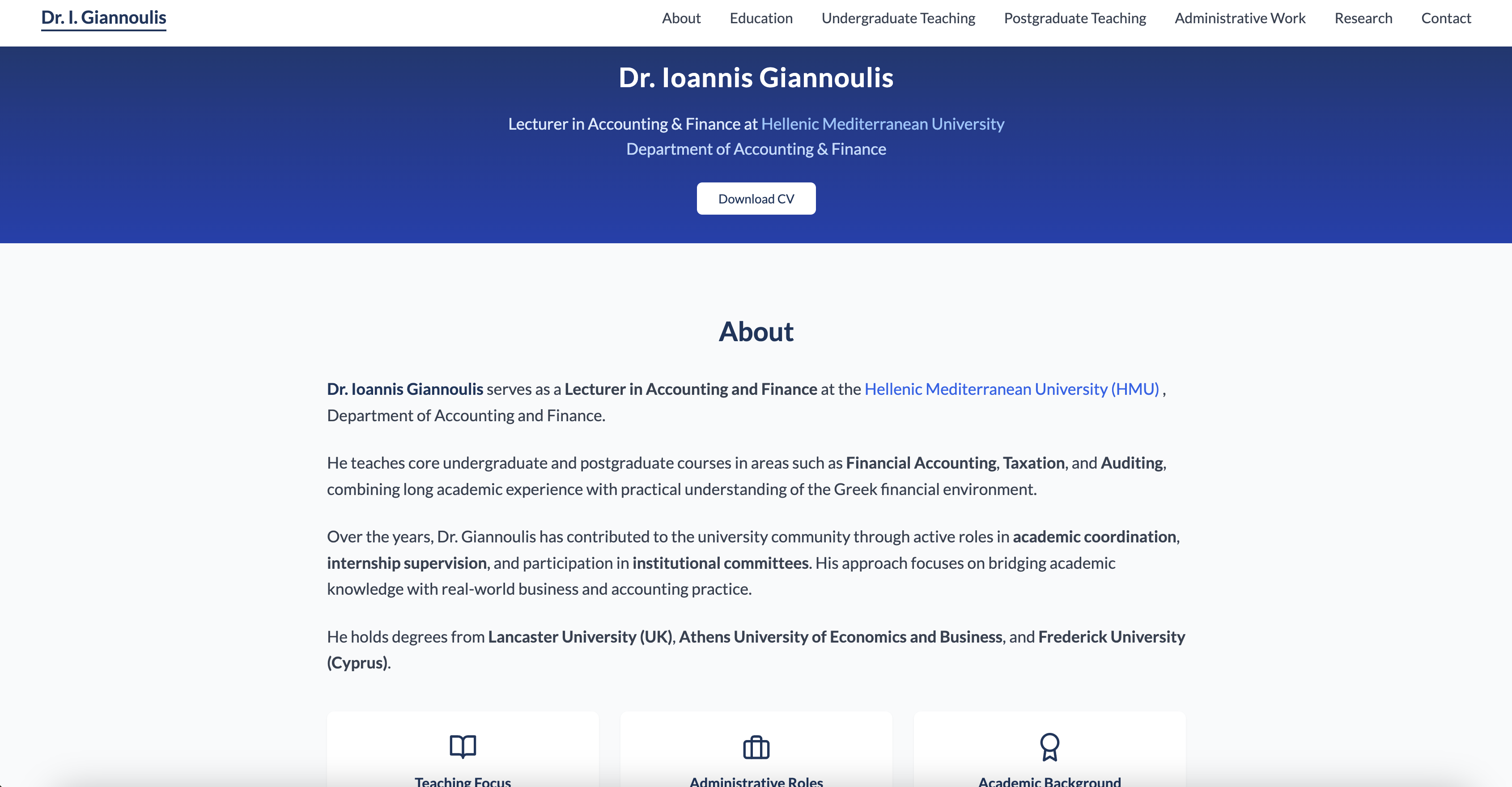 Dr. Ioannis Giannoulis Portfolio